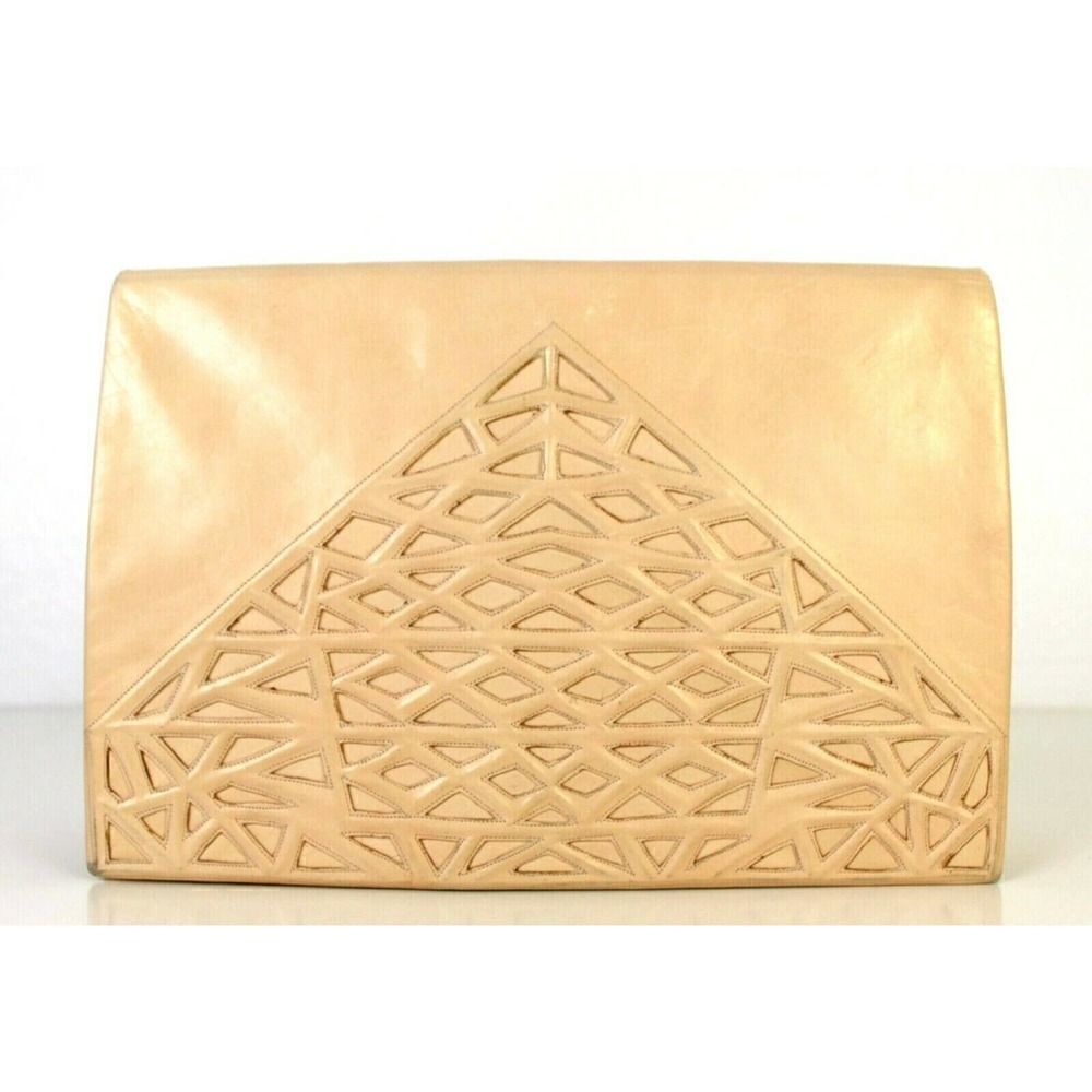 VTG ANDREA PFISTER ITALY CREAM BLUSH GENUINE LEATHER SHOULDER BAG XBODY PURSE